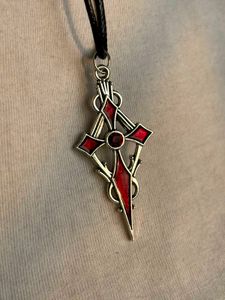 Gothic Grunge Red Cross Necklace♦️