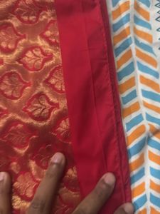 Red &amp; Gold Pure Silk Saree