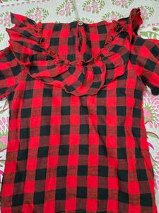 Red Plaid Top