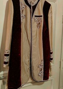 Khali+Maroon Sherwani