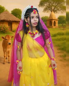 Pink Yellow Flowers Lehnga 🪄