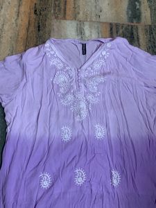 Purple Embroidered Kurta