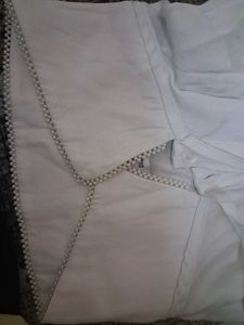 Brand New Elegant White Pearl Collar Shirt | Soft