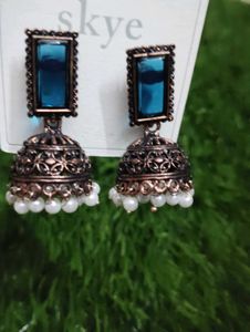 Blue Jhumka Earrings