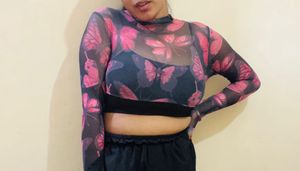 Butterfly Mesh Crop Top