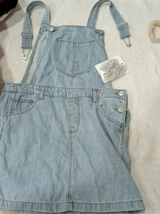 Mini Denim Dungaree With Hooks For Belt
