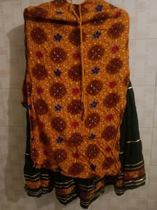 Ethinic Kurti With Flared Skirt