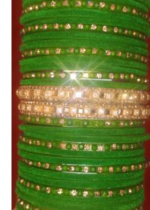 Green &amp; Gold Bangle Set