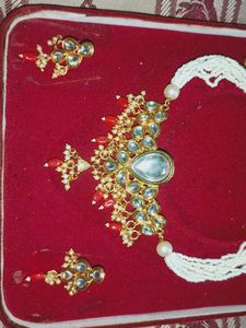Copper And Kundan Jewellery Set