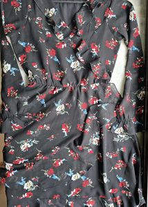 Floral Black Dress