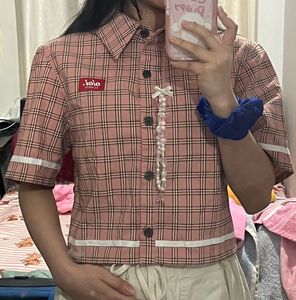 Peach Crop Shirt for Women