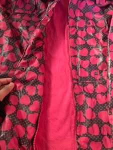 Heart Printed Polister Coat