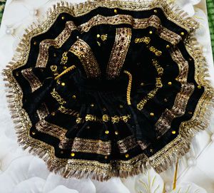 Krishna Dress fabric chandri cotton colour black