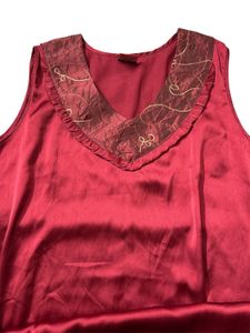 Vintage Red Satin Maxi