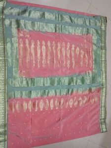 Elegant Peach &amp; Green Saree