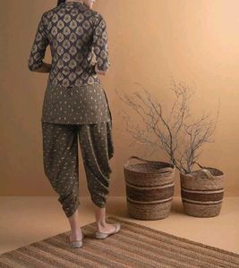 Olive Printed Rayon Straight KurtaWith Salwar&amp;Srug