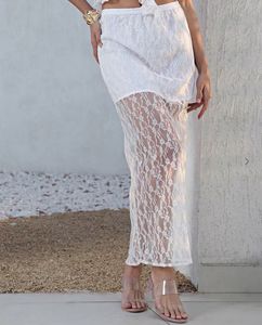 Shein Party Maxi Length Lace  SheerStraight Skirt