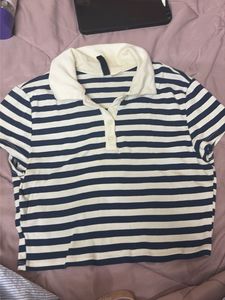 Striped Polo Crop Top with jhumka combo!