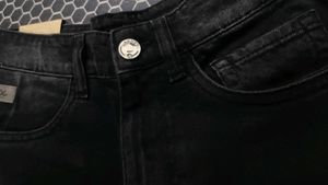 Black Denim Wide Leg Jeans