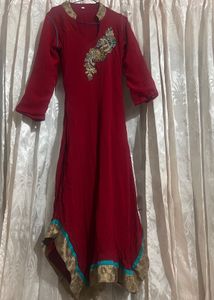 Beautiful chili red chiffon Kurta