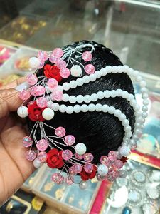 Elegant Beaded Hair Bun Accessory