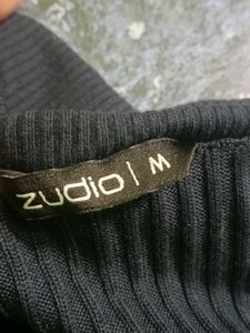 a crop top from zudio half shoulder elegant party
