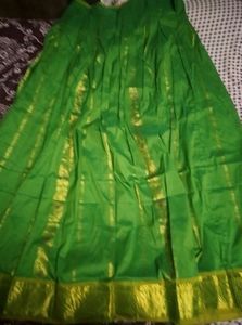 Green Colour Pure Kanchipattu Half saree