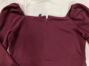Burgundy Midi Bodycon Dress