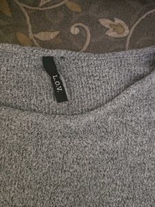 Gray Long Sleeve Top