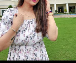 Off White Fower Printed Dress