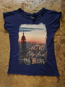 Navy Graphic Print Tee