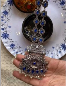 Oxidized Necklace and Earrings Set