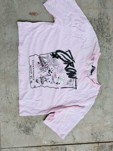 Zudio Pink Graphic Tee