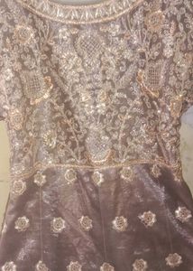 Unsteached Elegant Embroidered Ethnic Gown