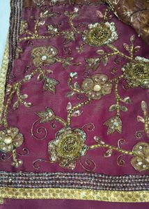 Beautiful Sequins Full Of Designs Net Saree