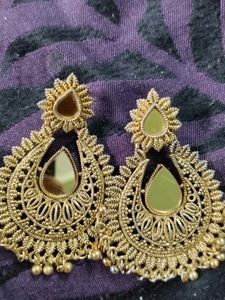 Gold Tone Indian Earrings