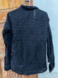 Black Shirt Stripped Patterned