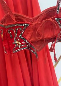 blingy red bollywood party lehenga