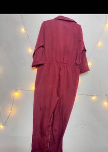 Maroon Jumpsuit with Belt