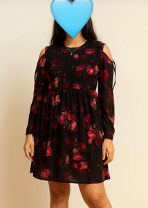 Black Floral Print Dress