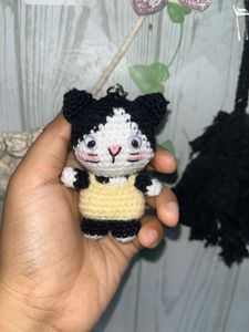 Crochet Handmade Amigurumi Kitty Cat Keychain