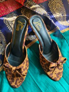 JLM Leopard Print Kitten Heels