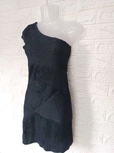 Imported  Black One-Shoulder Dress