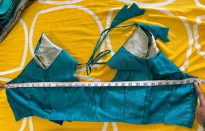 Green &amp; Gold Saree with Blouse