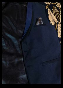 Elegant Blue Waistcoat With Pant