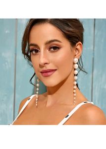 Elegant White Pearl Dangle Drop Earrings
