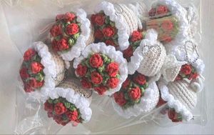 Crochet Mini Rose Flowers Bouquet Keychain 💐💝