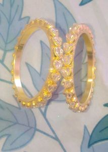 Gold Heart Bangle Set