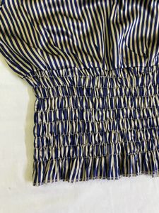 Striped Satin V-Neck Top Bust 36