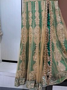 Elegant Green &amp; Gold Anarkali